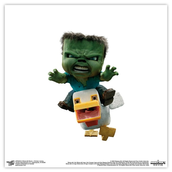 Gallery Pops A Minecraft Movie - Chicken Jockey Wall Art, Unframed Version, 12" x 12"