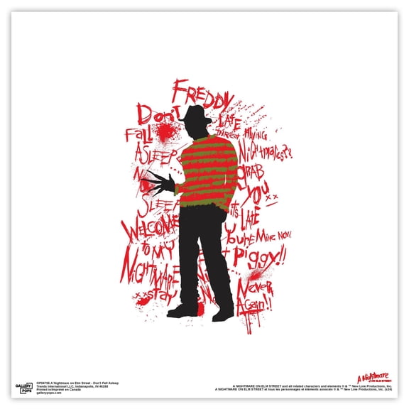 Gallery Pops A Nightmare on Elm Street - Don't Fall Asleep Wall Art, Unframed Version, 12" x 12"