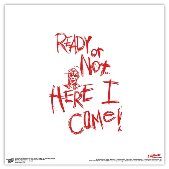 Gallery Pops A Nightmare on Elm Street - Ready Or Not Here I Come Wall Art, Unframed Version, 12" x 12"