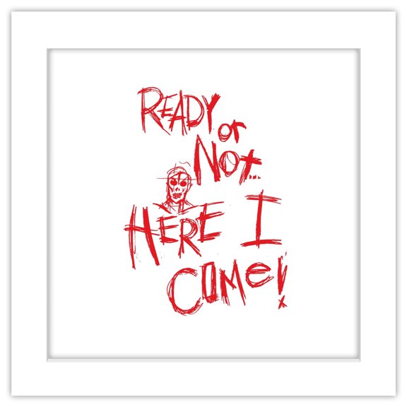 Gallery Pops A Nightmare on Elm Street - Ready Or Not Here I Come Wall Art, White Framed Version, 12" x 12"