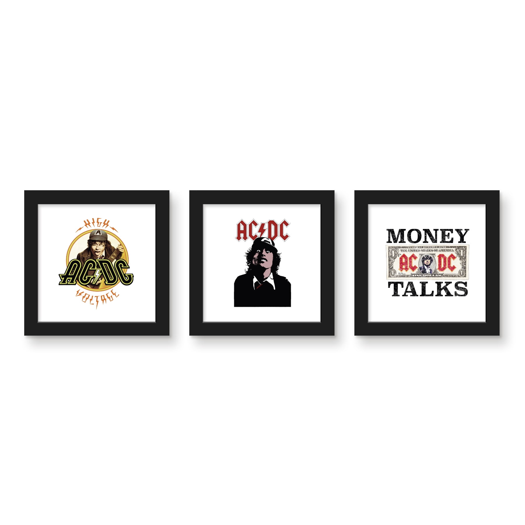 Gallery Pops® AC/DC - High Voltage Wall Art Bundle (3-Pack), Black ...
