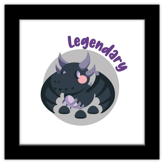 Gallery Pops Adopt Me! - Shadow Dragon Wall Art, Black Framed Version, 12" x 12"