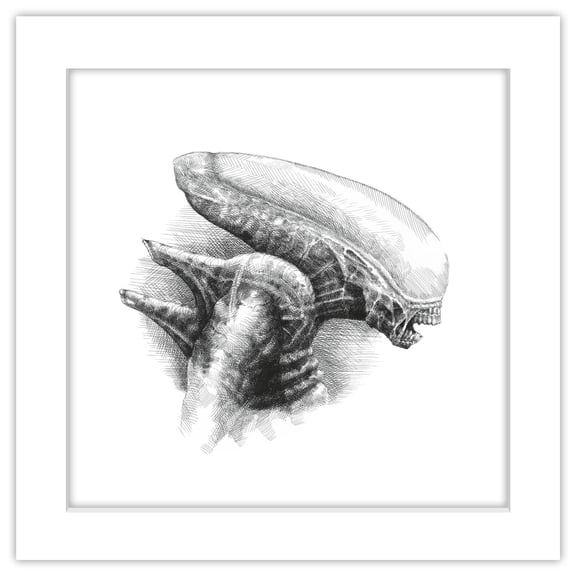 Gallery Pops® Alien - Xenomorph Sketch Wall Art, White Framed Version