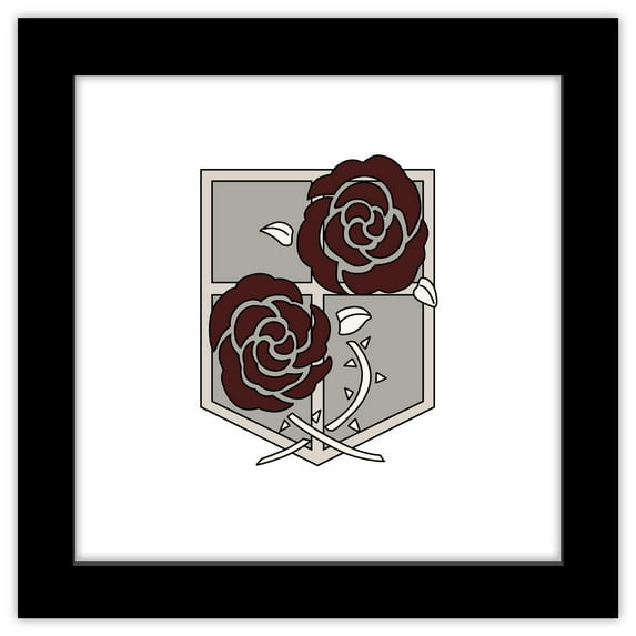 Gallery Pops Attack on Titan - Garrison Regiment Emblem Wall Art, Black Framed Version, 12" x 12"