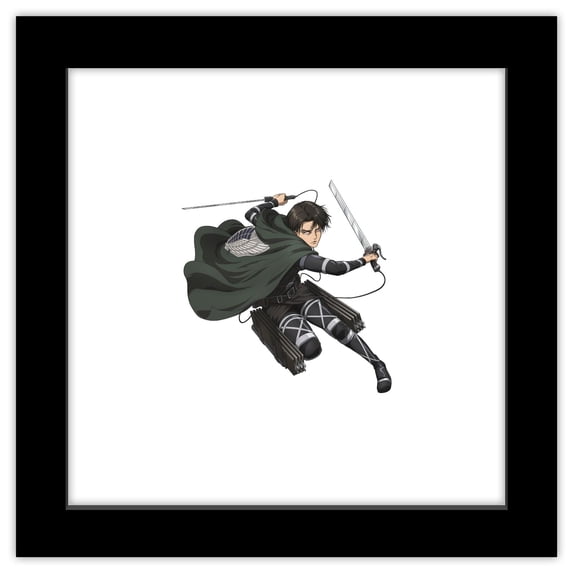 Gallery Pops Attack on Titan - Levi Ackerman Wall Art, Black Framed Version, 12" x 12"