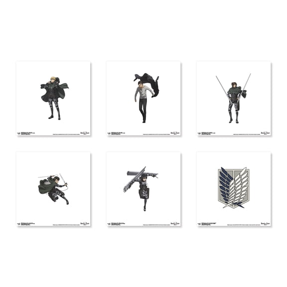 Gallery Pops Attack on Titan - Survey Corps Wall Art Bundle (6-Pack), Unframed Version, 12" x 12"