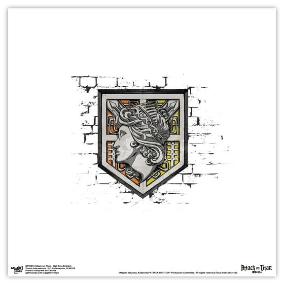 Gallery Pops Attack on Titan - Wall Sina Emblem Wall Art, Unframed Version, 12" x 12"