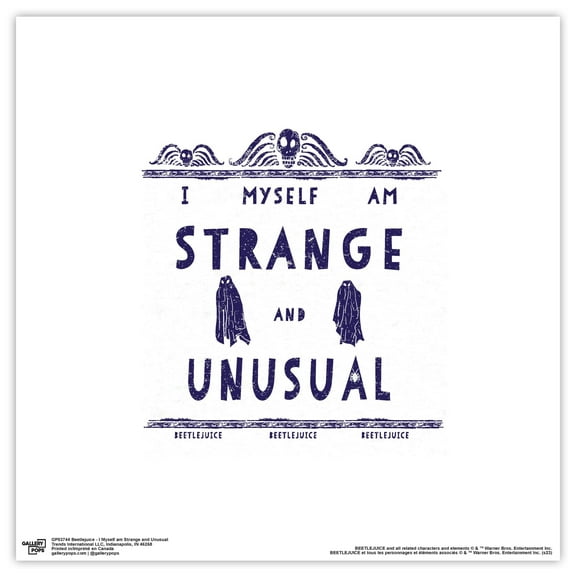 Gallery Pops Beetlejuice - I Myself am Strange and Unusual Wall Art, Unframed Version, 12" x 12"