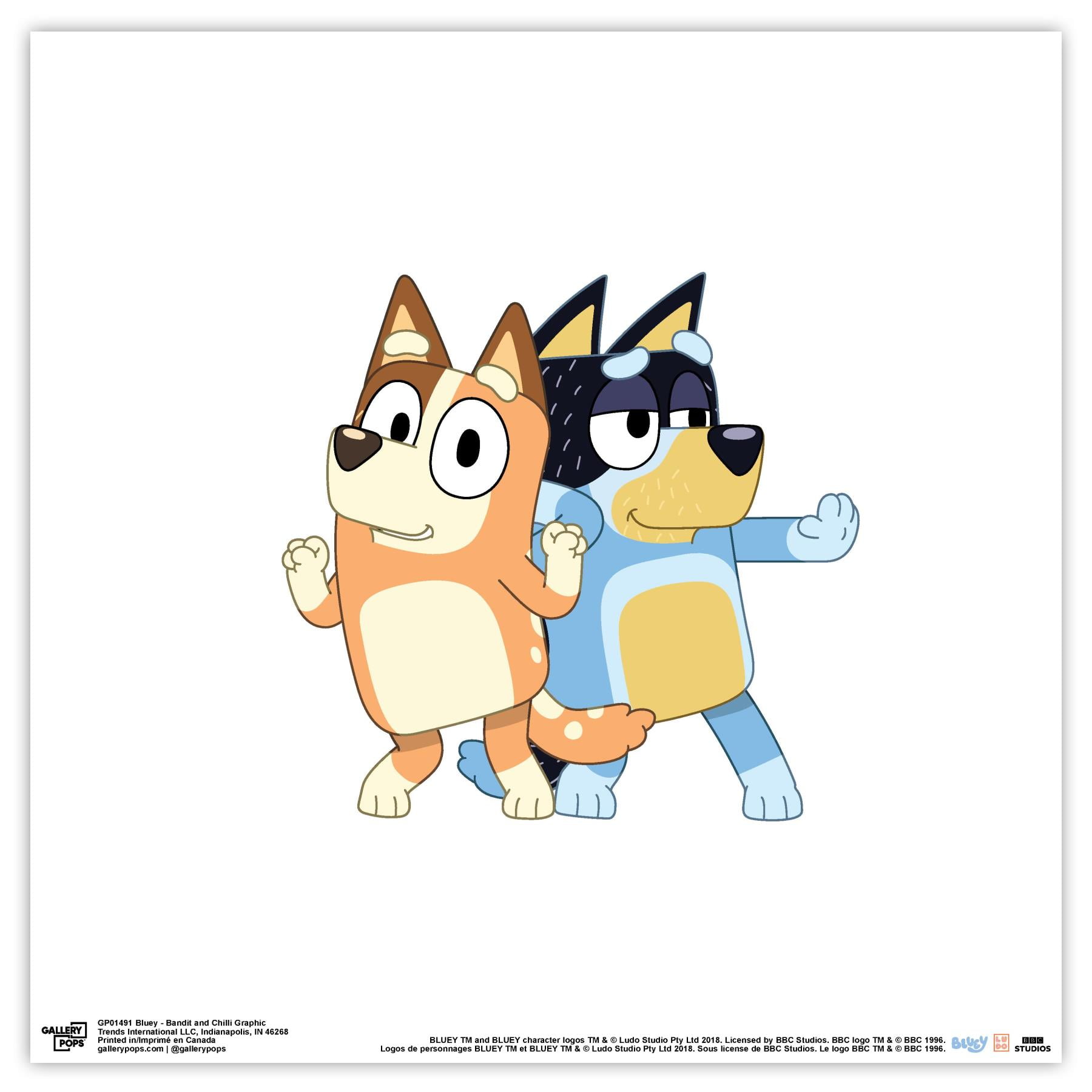 Gallery Pops Bluey Bandit and Chilli Graphic Wall Art, Unframed
