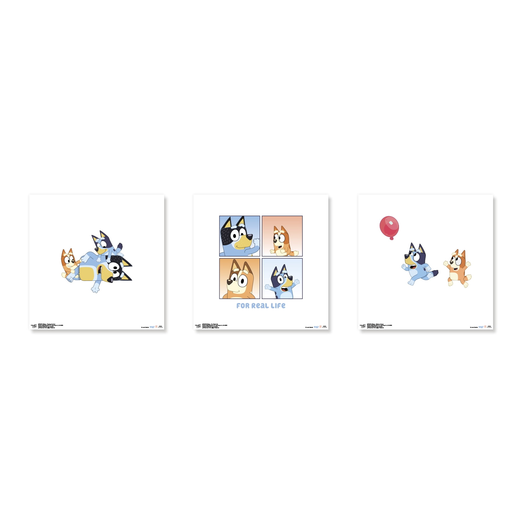 Gallery Pops Bluey - For Real Life Wall Art Bundle (3-Pack)
