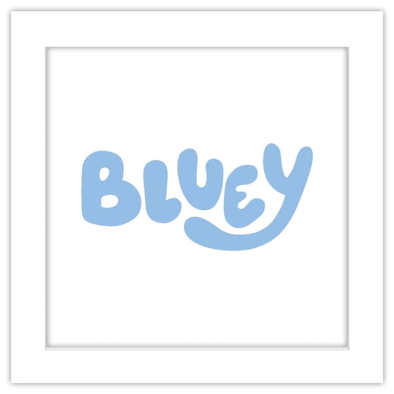 Gallery Pops Bluey - Logo Wall Art, White Framed Version, 12" x 12"