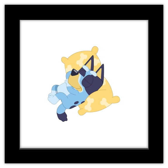 Gallery Pops Bluey - Sweet Dreams Wall Art, Black Framed Version, 12" x 12"