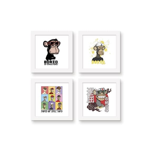 Gallery Pops Bored of Directors - Bored Apes Wall Art Bundle (4-Pack)