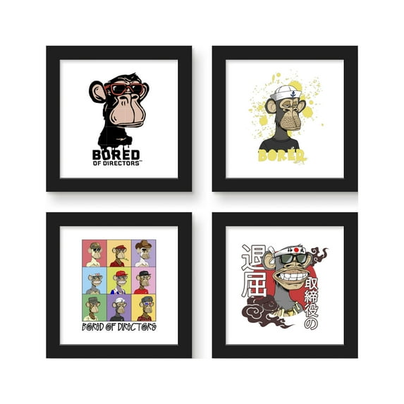 Gallery Pops Bored of Directors - Bored Apes Wall Art Bundle (4-Pack)