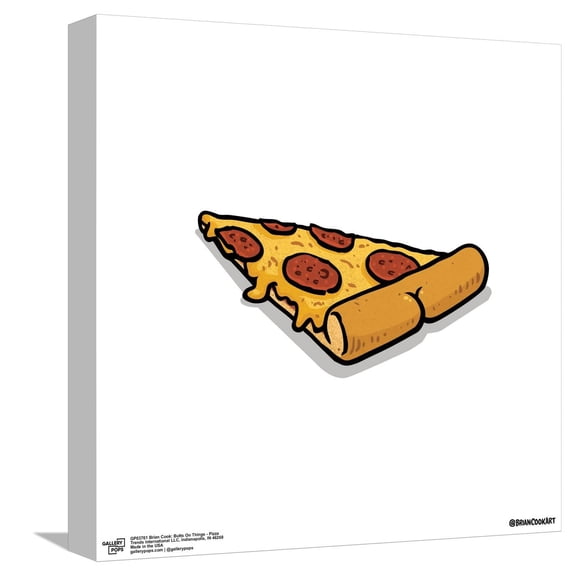 Gallery Pops Brian Cook: Butts On Things - Pizza Canvas Wall Art, Unframed Version, 12" x 12"