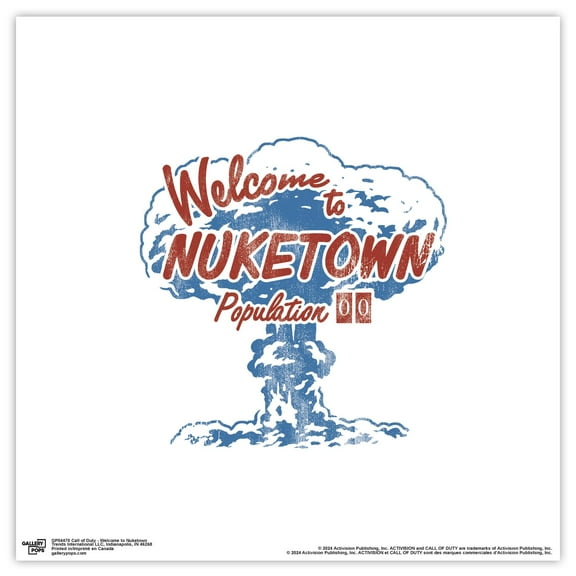 Gallery Pops Call of Duty - Welcome to Nuketown Wall Art, Unframed Version, 12" x 12"