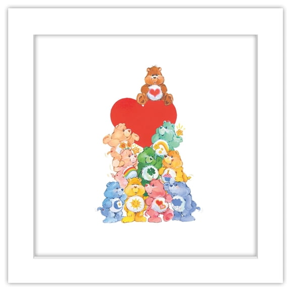 Gallery Pops Care Bears - Heritage Care Bears Group Wall Art, White Framed Version, 12" x 12"