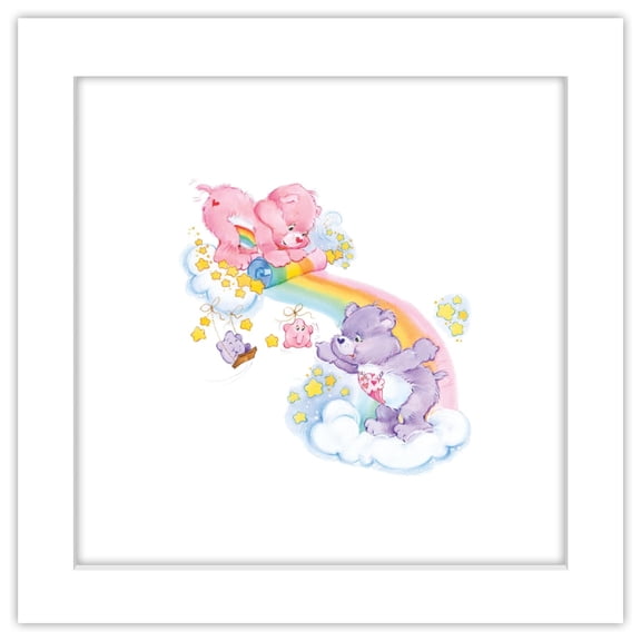 Gallery Pops Care Bears - Heritage Care Bears Rainbow Wall Art, White Framed Version, 12" x 12"