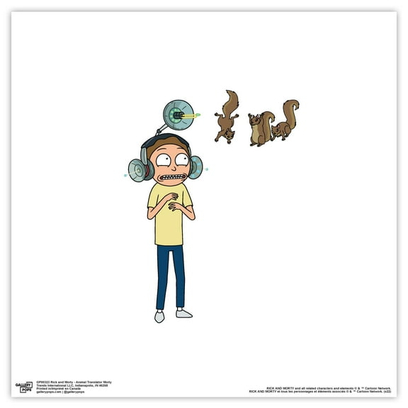 Gallery Pops Cartoon Network Rick and Morty - Animal Translator Morty Wall Art, Unframed Version, 12" x 12"