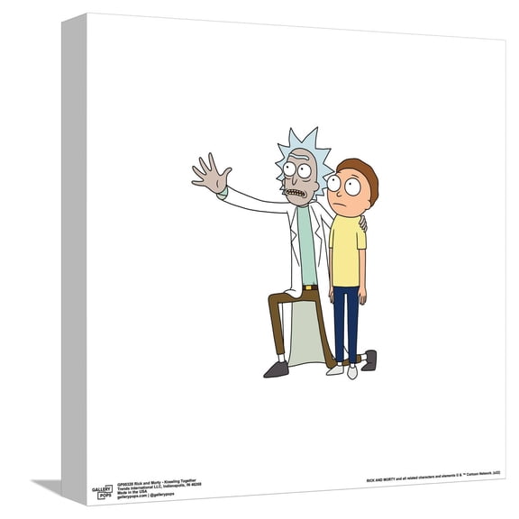 Gallery Pops Cartoon Network Rick and Morty - Kneeling Together Canvas Wall Art, Unframed Version, 12" x 12"
