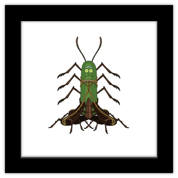 Gallery Pops Cartoon Network Rick and Morty - Pickle Rick Cockroach Limbs Wall Art, Black Framed Version, 12" x 12"