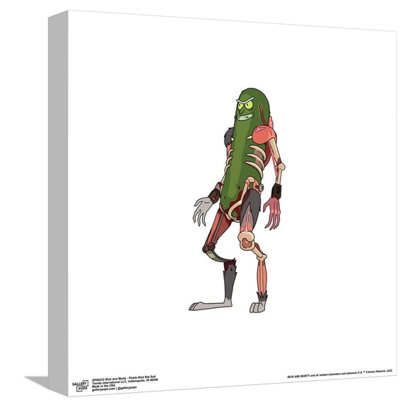Gallery Pops Cartoon Network Rick and Morty - Pickle Rick Rat Suit Canvas Wall Art, Unframed Version, 12" x 12"