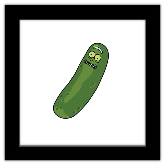 Gallery Pops Cartoon Network Rick and Morty - Pickle Rick Wall Art, Black Framed Version, 12" x 12"