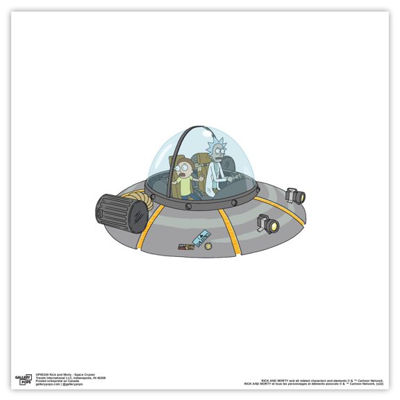 Gallery Pops Cartoon Network Rick and Morty - Space Cruiser Wall Art, Unframed Version, 12" x 12"
