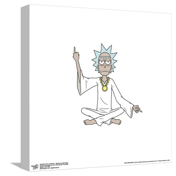 Gallery Pops Cartoon Network Rick and Morty - Spiritual Leader Rick Canvas Wall Art, Unframed Version, 12" x 12"