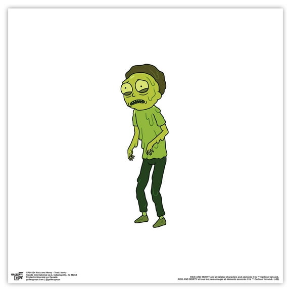 Gallery Pops Cartoon Network Rick and Morty - Toxic Morty Wall Art, Unframed Version, 12" x 12"