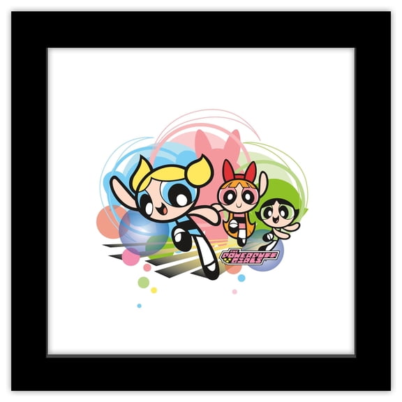 Gallery Pops Cartoon Network The Powerpuff Girls - Bringin' Back the Power Group Wall Art, Black Framed Version, 12" x 12"