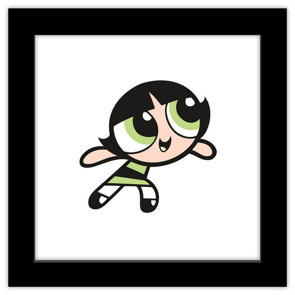 Gallery Pops Cartoon Network The Powerpuff Girls - Buttercup Wall Art, Black Framed Version, 12" x 12"