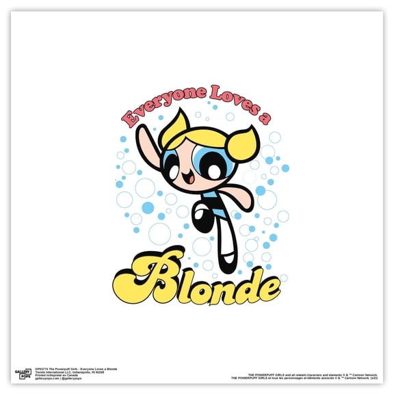 Gallery Pops Cartoon Network The Powerpuff Girls - Everyone Loves a Blonde Wall Art, Unframed Version, 12" x 12"