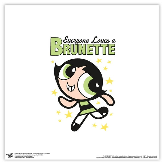 Gallery Pops Cartoon Network The Powerpuff Girls - Everyone Loves a Brunette Wall Art, Unframed Version, 12" x 12"