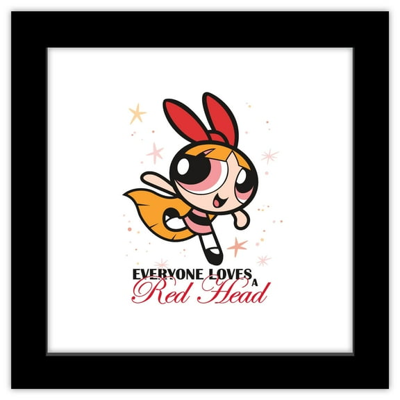 Gallery Pops Cartoon Network The Powerpuff Girls - Everyone Loves a Red Head Wall Art, Black Framed Version, 12" x 12"