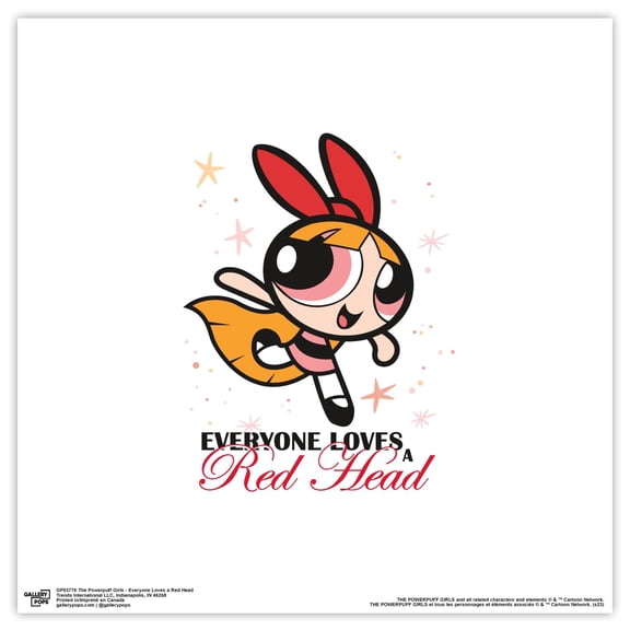 Gallery Pops Cartoon Network The Powerpuff Girls - Everyone Loves a Red Head Wall Art, Unframed Version, 12" x 12"