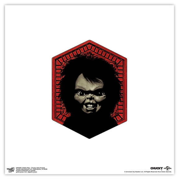 Gallery Pops Child's Play - Chucky Dark Portrait Wall Art, Unframed Version, 12" x 12"