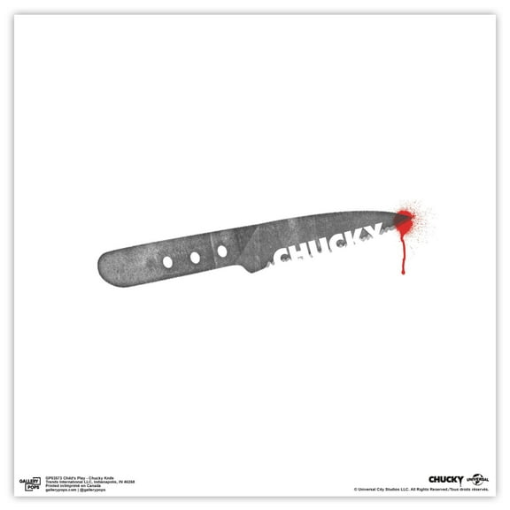 Gallery Pops Child's Play - Chucky Knife Wall Art, Unframed Version, 12" x 12"