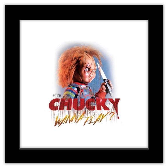 Gallery Pops Child's Play - Hi I'm Chucky Wall Art, Black Framed Version, 12" x 12"