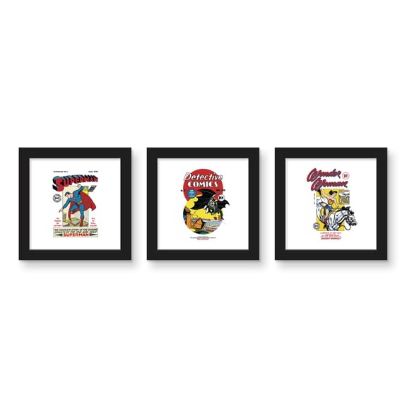 Gallery Pops DC Comics 90th Anniversary - Superhero Comic Cover Wall Art Bundle (3-Pack)