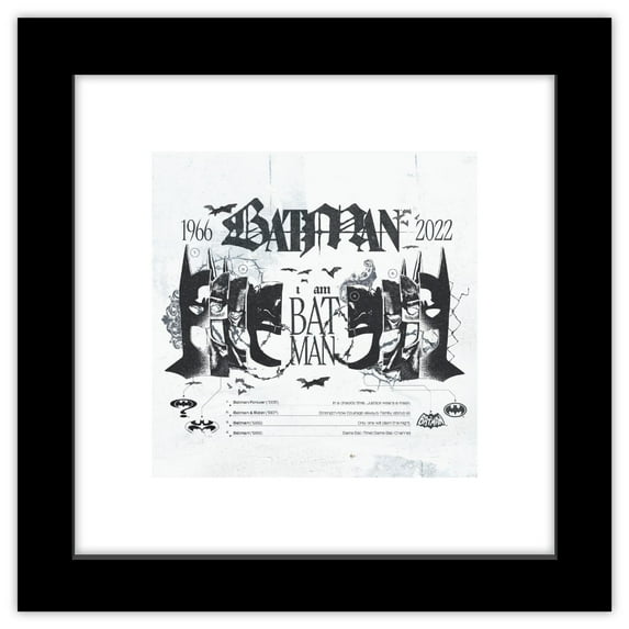 Gallery Pops DC Comics Batman 85th Anniversary - Artist I Am Batman Wall Art, Black Framed Version, 12" x 12"
