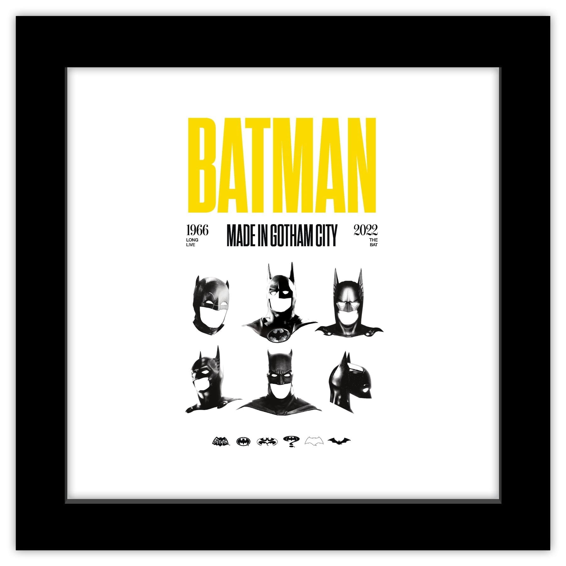 Batman 85th Anniversary Black Framed Wall Art, 12" x 12"