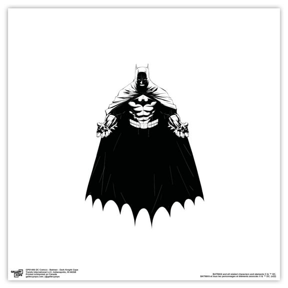 Gallery Pops DC Comics Batman - Dark Knight Cape Wall Art, Unframed Version, 12" x 12"