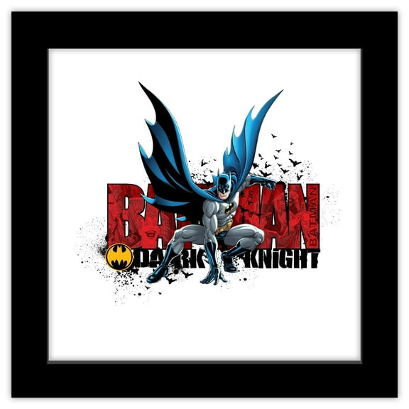 Gallery Pops DC Comics Batman - Dark Knight Graphic Wall Art, Black Framed Version, 12" x 12"
