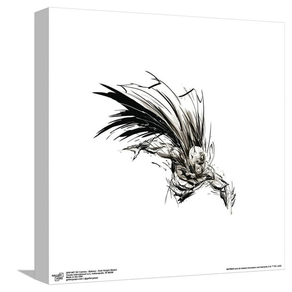 Gallery Pops DC Comics Batman - Dark Knight Sketch Canvas Wall Art, Unframed Version, 12" x 12"