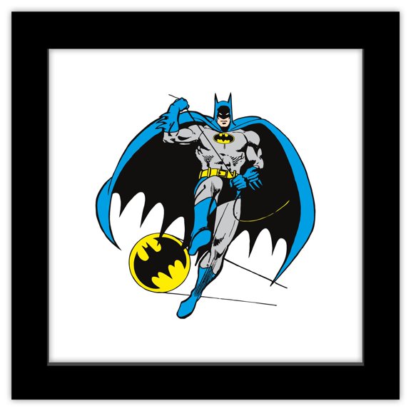 Gallery Pops DC Comics Batman - Vintage Gotham Guardian Wall Art, Black Framed Version, 12" x 12"