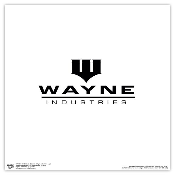 Gallery Pops DC Comics Batman - Wayne Industries Logo Wall Art, Unframed Version, 12" x 12"