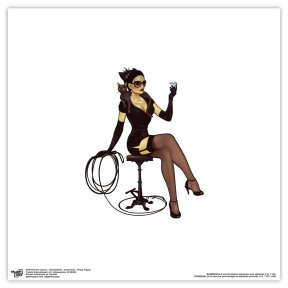 Gallery Pops DC Comics Bombshells - Catwoman - Pinup Figure Wall Art, Unframed Version, 12" x 12"