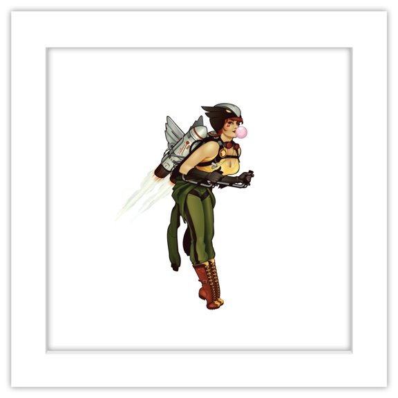 Gallery Pops DC Comics Bombshells - Hawkgirl - Pinup Figure Wall Art, White Framed Version, 12" x 12"
