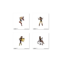 Gallery Pops DC Comics Bombshells - Pinups Wall Art Bundle (4-Pack), Unframed Version, 12" x 12"